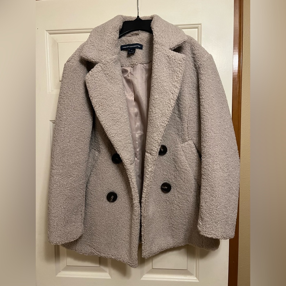 French connection Women's Cozy Double-Breasted Coat
